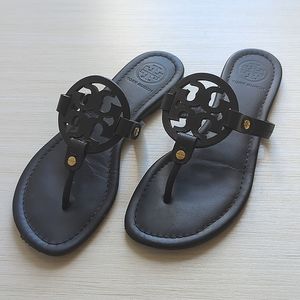 Tory Burch Black Leather Thong Sandal Size 7